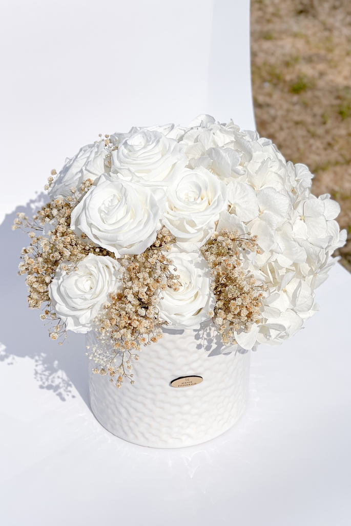 Vase Hortensia x Rose Blanc